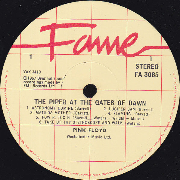 Pink Floyd : The Piper At The Gates Of Dawn (LP, Album, RE)