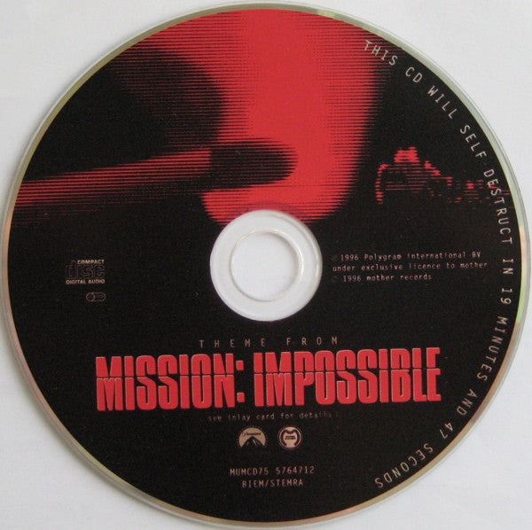 Adam Clayton & Larry Mullen : Theme From Mission: Impossible (CD, Single)