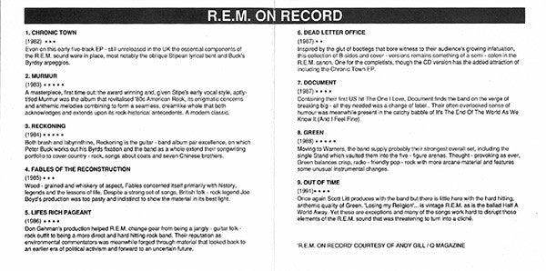 R.E.M. : It's The End Of The World As We Know It (And I Feel Fine) (CD, Single, S/Edition, Vol)
