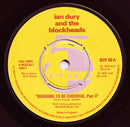 Ian Dury And The Blockheads : Reasons To Be Cheerful (Part Three) (7", Single, Pus)