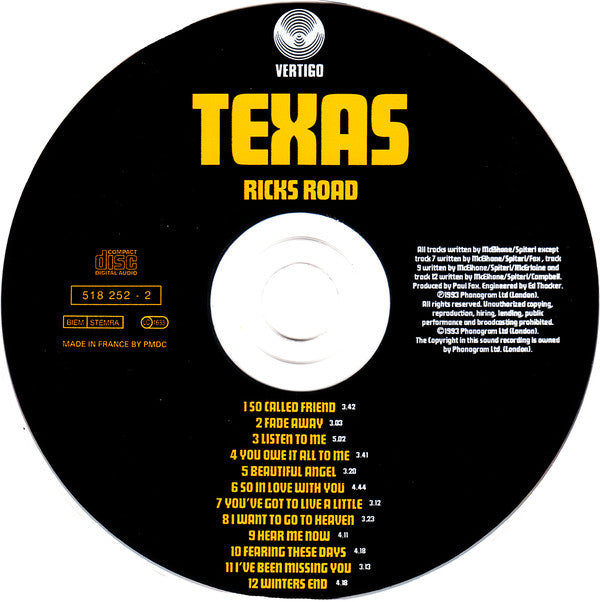 Texas : Ricks Road (CD, Album)