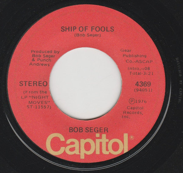 Bob Seger : Night Moves (7", Single)