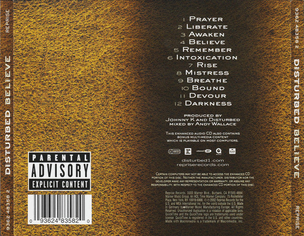 Disturbed : Believe (CD, Album, Enh)