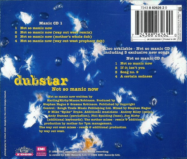 Dubstar (2) : Not So Manic Now (CD, Single, CD1)