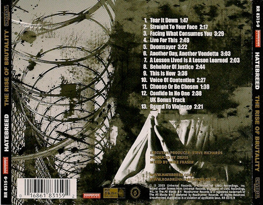 Hatebreed : The Rise Of Brutality (CD, Album)