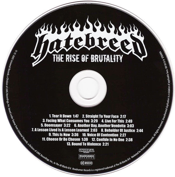 Hatebreed : The Rise Of Brutality (CD, Album)