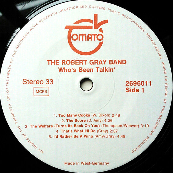 The Robert Cray Band : Who's Been Talkin' (LP, Album, RE)