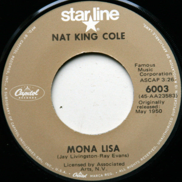 Nat King Cole : Mona Lisa (7", RE)