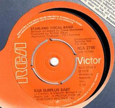 Starland Vocal Band : California Day (7", Single, Promo)