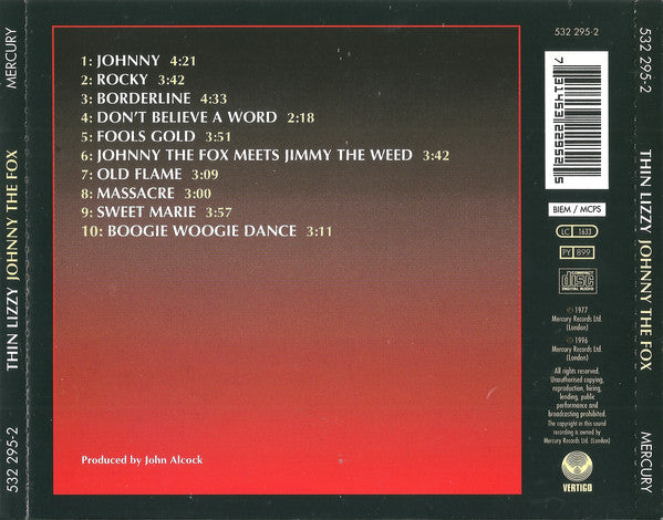 Thin Lizzy : Johnny The Fox (CD, Album, RE, RM)