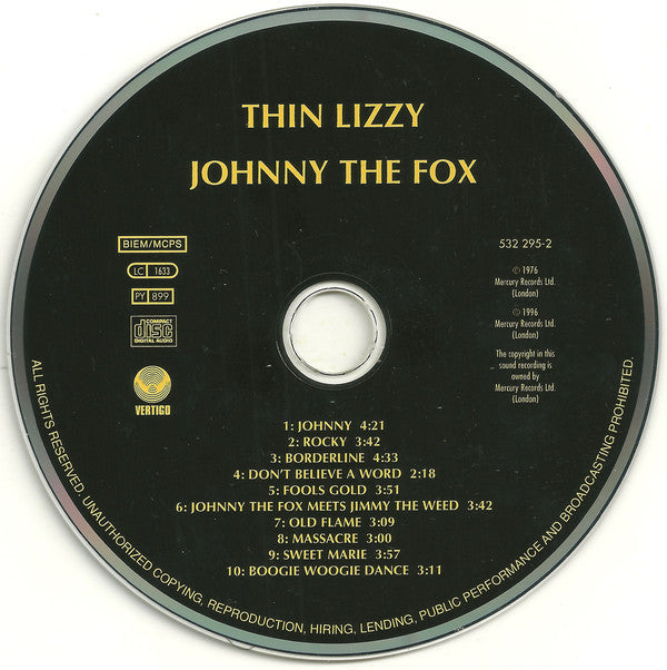 Thin Lizzy : Johnny The Fox (CD, Album, RE, RM)