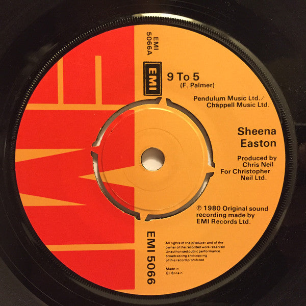 Sheena Easton : 9 To 5 (7", Single, Pus)