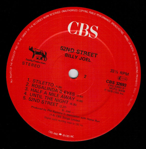 Billy Joel : 52nd Street (LP, Album, RE)