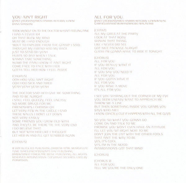 Janet Jackson : All For You (CD, Album)