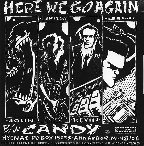 Laughing Hyenas : Here We Go Again (7", Single, Bla)