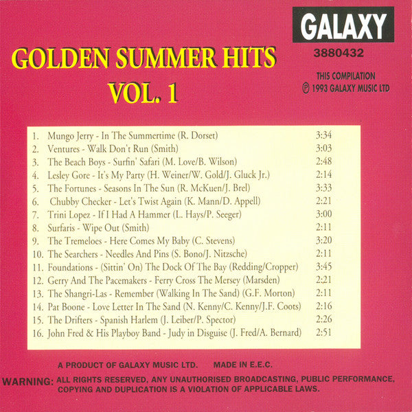 Various : Golden Summer Hits Vol. 1 (CD, Comp)
