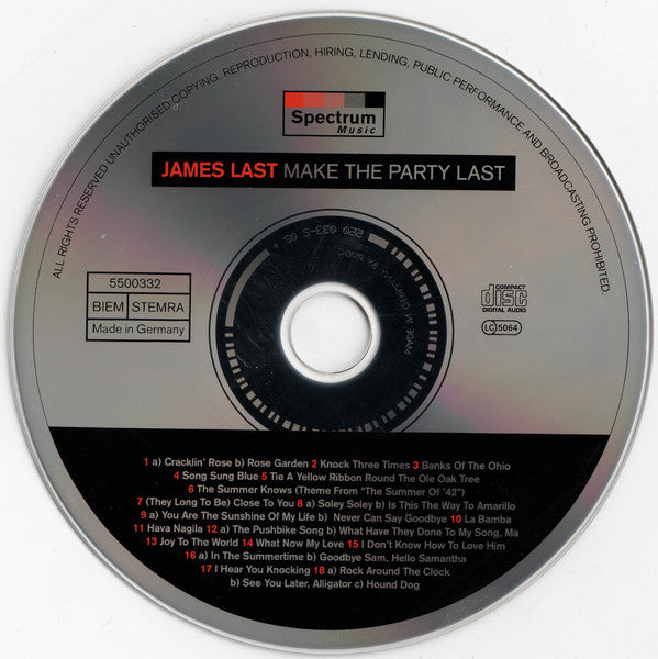 James Last : Make The Party Last. 25 All-Time Party Greats. (CD, Comp, RE)