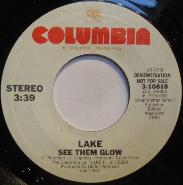 Lake (2) : See Them Glow (7", Mono, Promo)