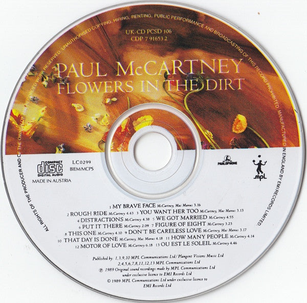 Paul McCartney : Flowers In The Dirt (CD, Album)