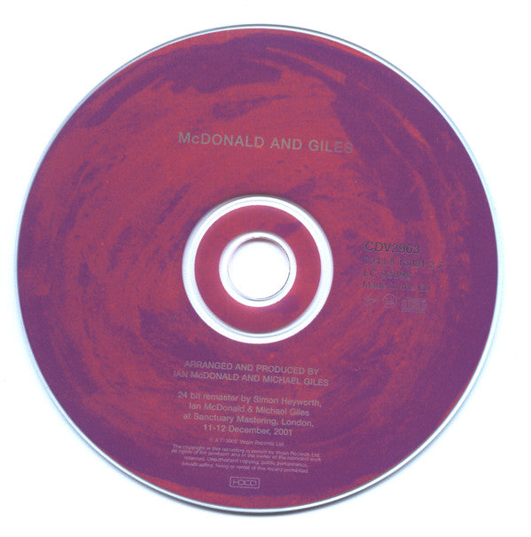 McDonald & Giles : McDonald And Giles (HDCD, Album, RE, RM)
