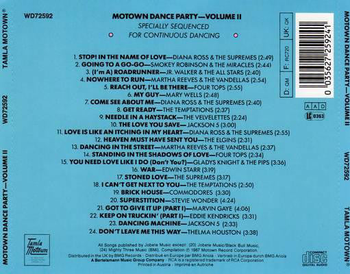 Various : Motown Dance Party - Volume Two (CD, Comp)