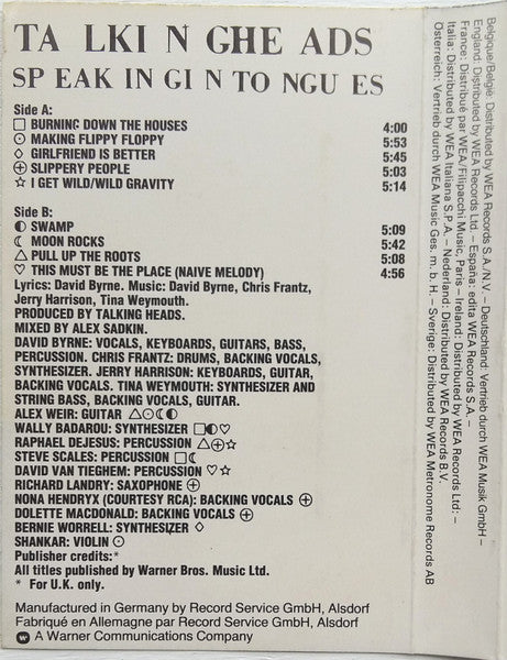 Talking Heads : Speaking In Tongues (Cass, Album, Ext)