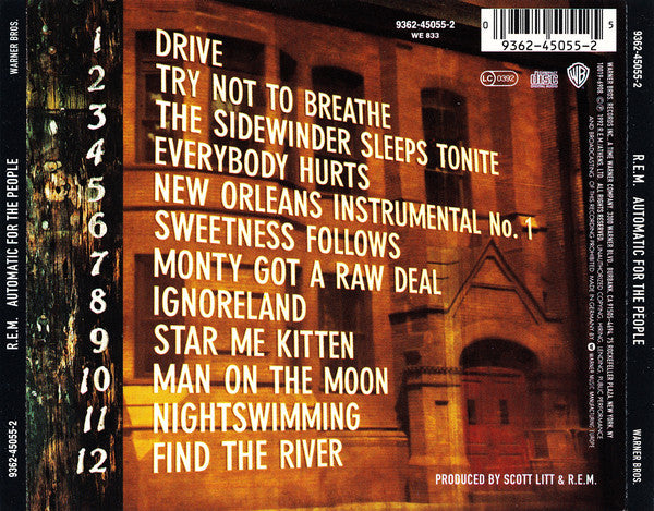 R.E.M. : Automatic For The People (CD, Album, RE, RP)