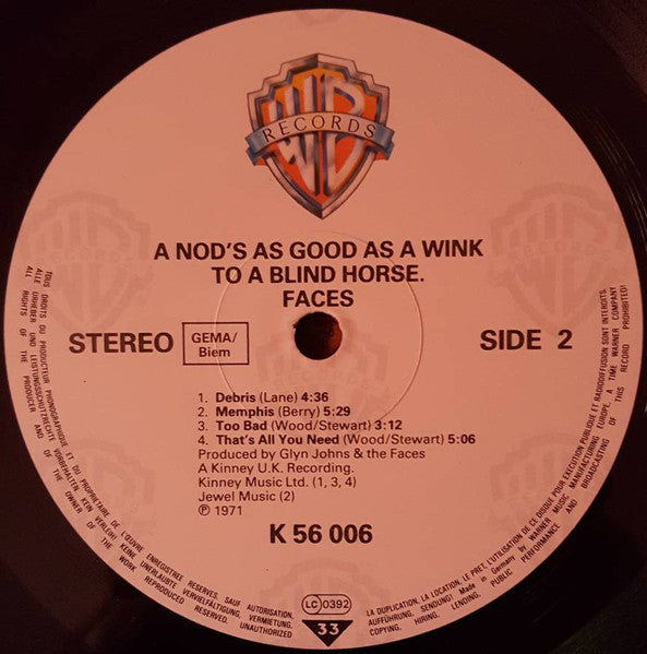 Faces (3) : A Nod's As Good As A Wink... To A Blind Horse (LP, Album, RE)