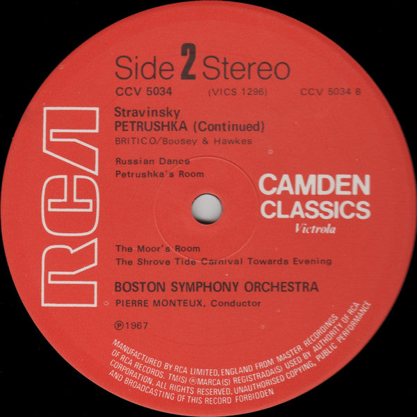 Igor Stravinsky - Orchestre De La Société Des Concerts Du Conservatoire / Boston Symphony Orchestra, Pierre Monteux : Firebird - Suite / Petrushka - Complete Ballet (LP, Comp, RE)