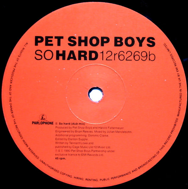 Pet Shop Boys : So Hard (12", Single)