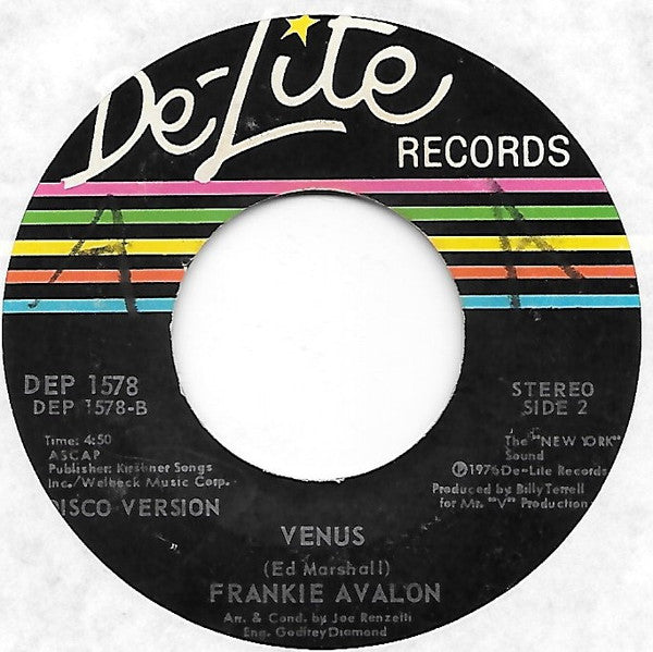 Frankie Avalon : Venus (7", Single, Styrene, PRC)