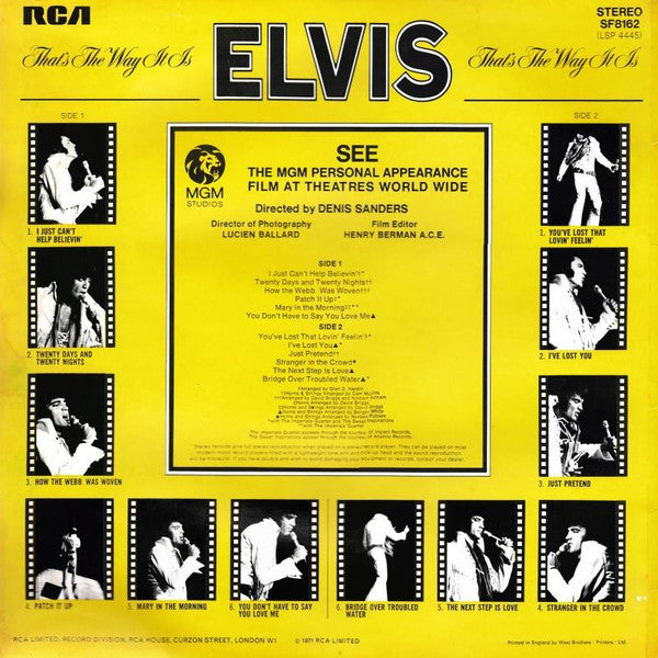 Elvis Presley : That's The Way It Is (LP, Album, Ora)