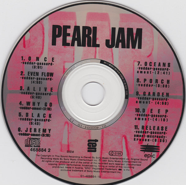 Pearl Jam : Ten (CD, Album)