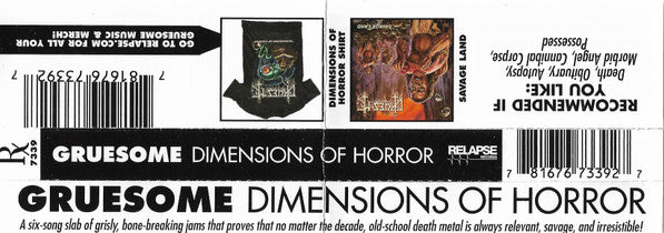 Gruesome (5) : Dimensions Of Horror (CD, EP)