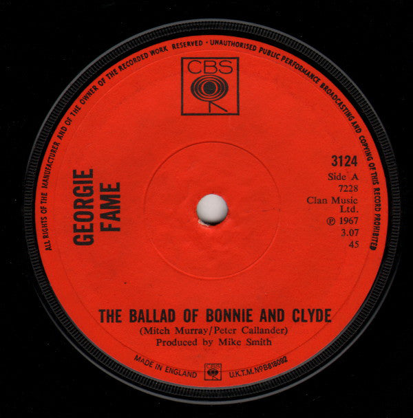 Georgie Fame : The Ballad Of Bonnie And Clyde (7", Single, Sol)