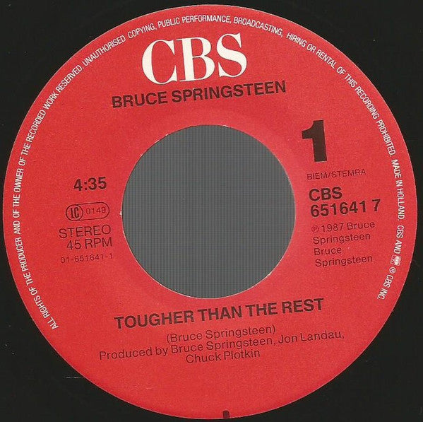 Bruce Springsteen : Tougher Than The Rest (7", Single)