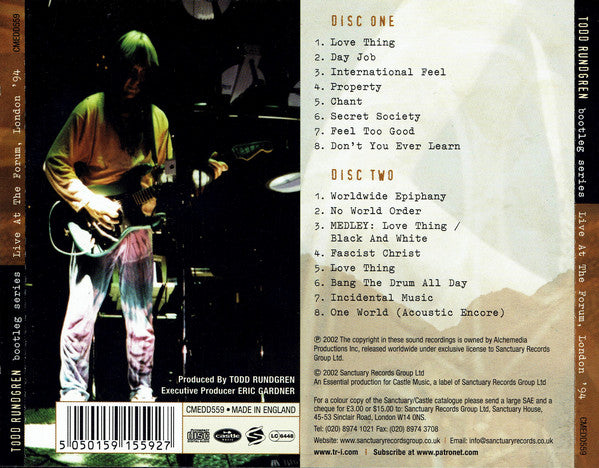 Todd Rundgren : Bootleg Series Vol. 1: Live At The Forum, London '94 (2xCD, Album)