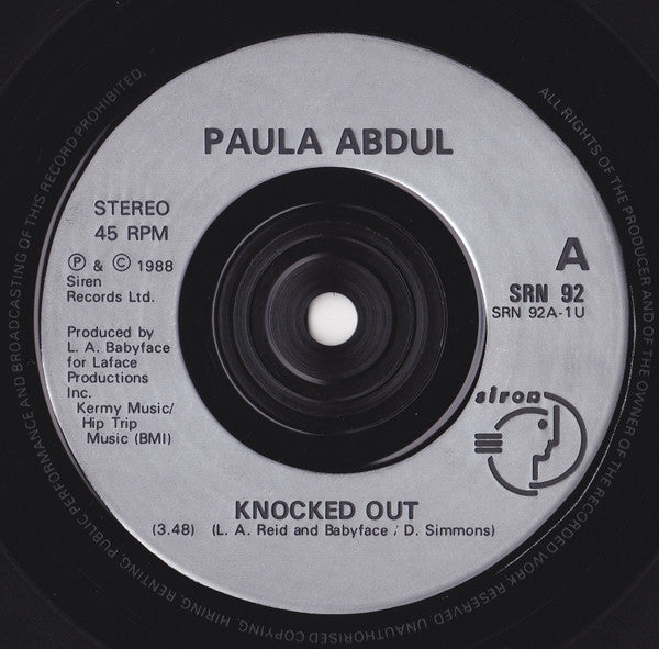 Paula Abdul : Knocked Out (7", Single)