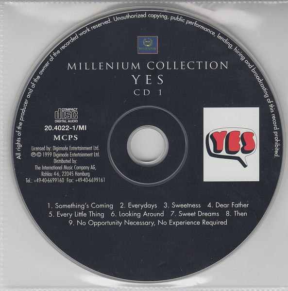 Yes : Millenium Collection (2xCD, Comp)