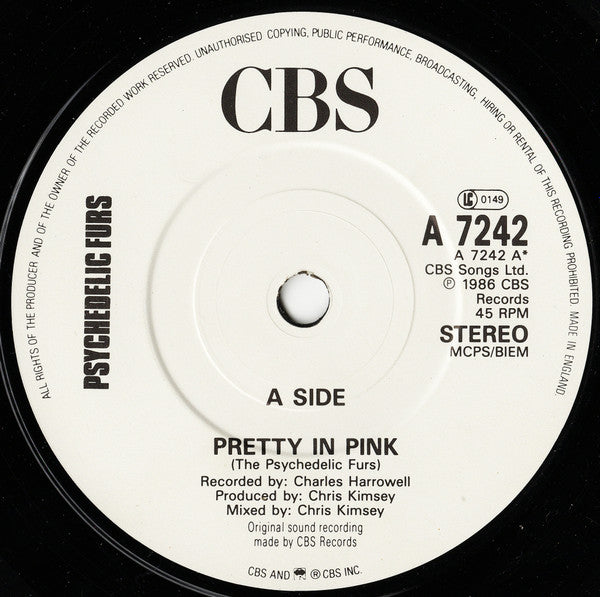 The Psychedelic Furs : Pretty In Pink (7", Single)