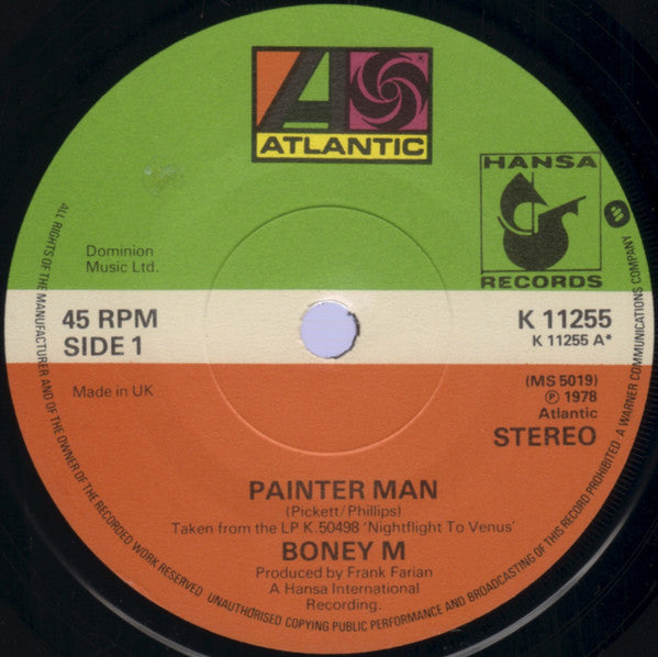 Boney M. : Painter Man (7", Single, Sol)