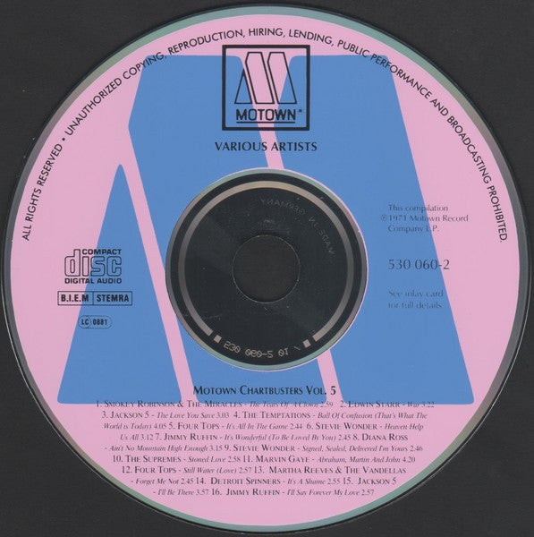 Various : Motown Chartbusters Vol. 5 (CD, Comp, RE)