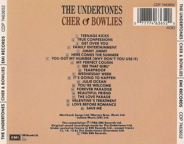 The Undertones : Cher O'Bowlies - The Pick Of The Undertones (CD, Comp)