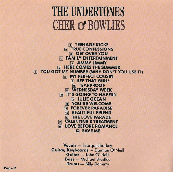 The Undertones : Cher O'Bowlies - The Pick Of The Undertones (CD, Comp)