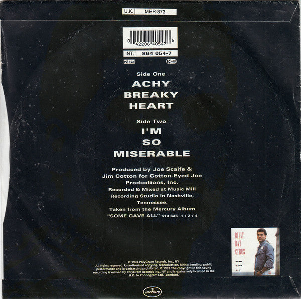 Billy Ray Cyrus : Achy Breaky Heart (7", Single, Sil)