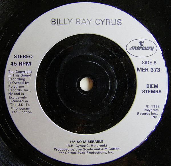 Billy Ray Cyrus : Achy Breaky Heart (7", Single, Sil)