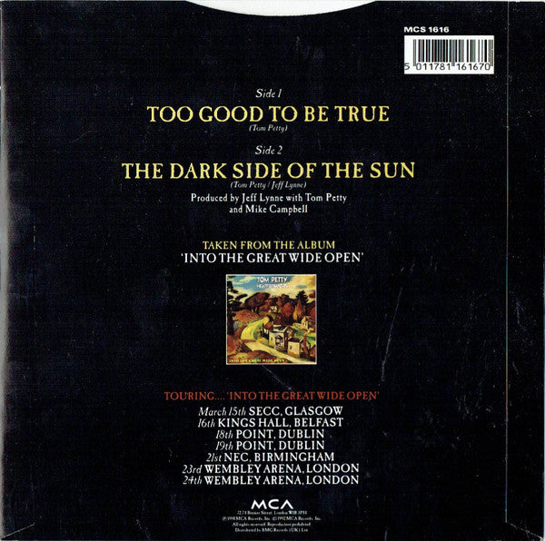 Tom Petty And The Heartbreakers : Too Good To Be True (7", Single, Pap)