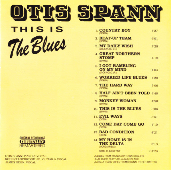 Otis Spann : This Is The Blues (CD, Album, RE, RM)