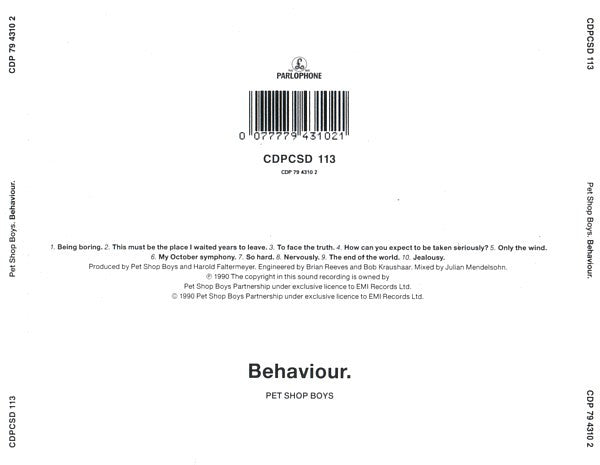 Pet Shop Boys : Behaviour (CD, Album)