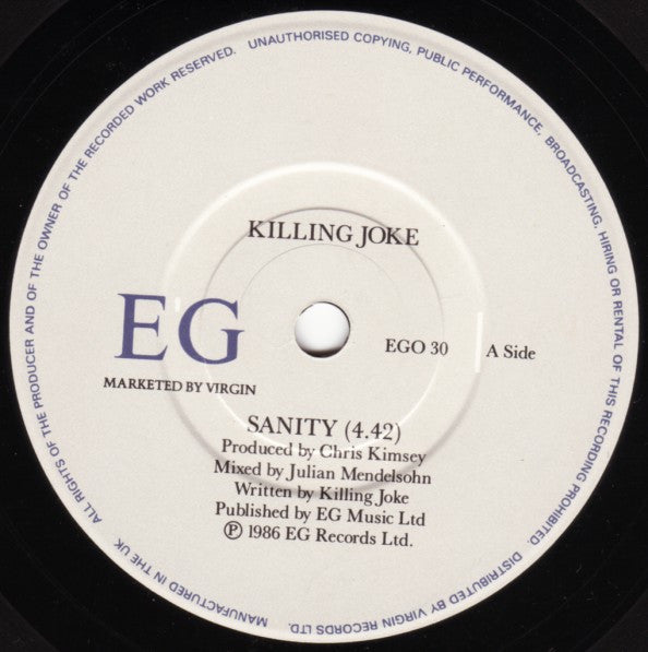 Killing Joke : Sanity (7", Single)